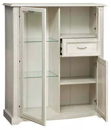 Шкаф комбинированный Сохо 32.09 бетон белый/бетон патина