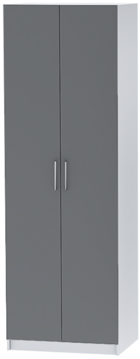Шкаф двухдверный №1 "Иннэс-7" - Белый/Графит