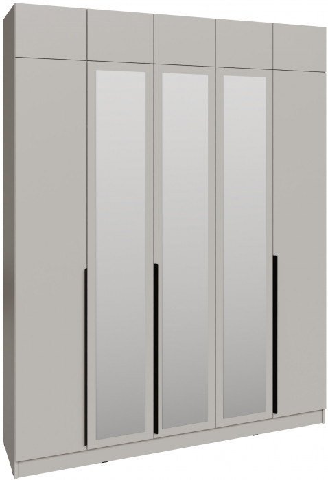 Шкаф 2,0 с антресолью и зеркалом Мадрид, Кашемир