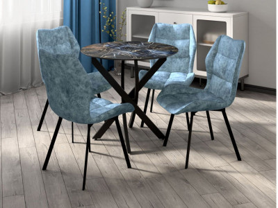 Столовая группа Рим-Монако СМ-5 ноги прямоугольные черные