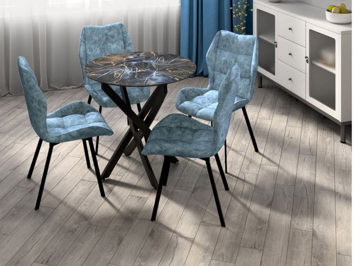 Столовая группа Рим-Монако СМ-5 ноги прямоугольные черные