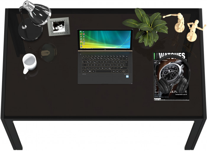 Обеденный стол Мебель--24 DT-1481, цвет чёрный, ШхГхВ 120х70х75 см., столешница закалённое стекло 6 мм., максимальная нагрузка 80 кг.