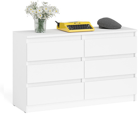 Мори Комод МК1200.6, цвет белый, ШхГхВ 120,4х41х73 см.