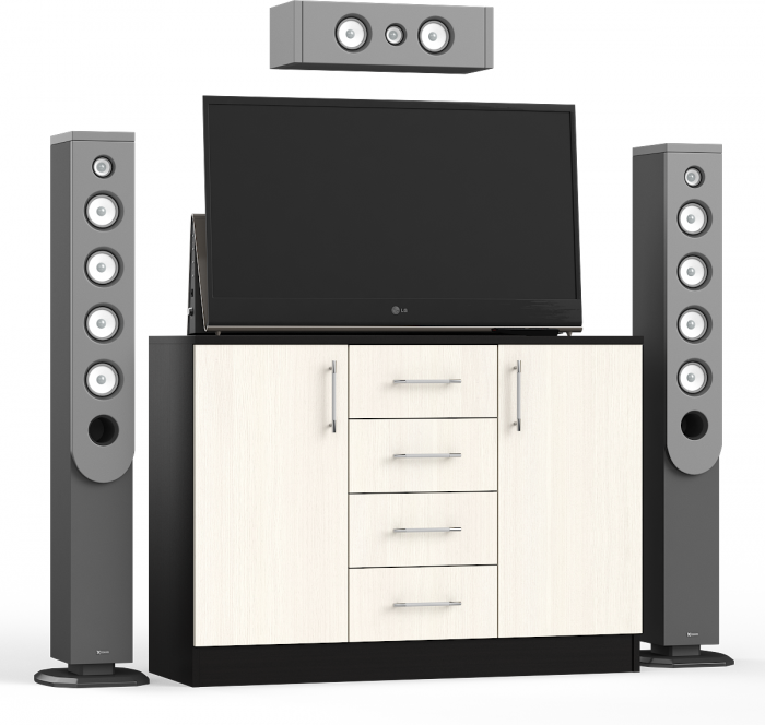 Комод СВК № 2, цвет венге/дуб лоредо, ШхГхВ 120х44х87 см. (Комод Стандарт № 2)