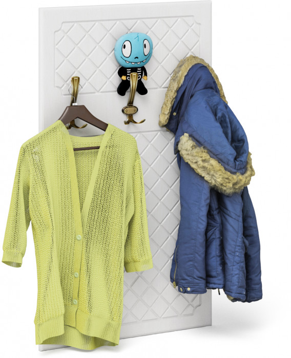 Прихожая П-6 Компоновка № 12, цвет дуб сонома/фасады МДФ белое дерево фрезеровка ромб, ШхГхВ 120х50х210 см., универсальная сборка