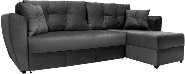 Диван УГЛОВОЙ Амстердам велюр черный 160 НПБ