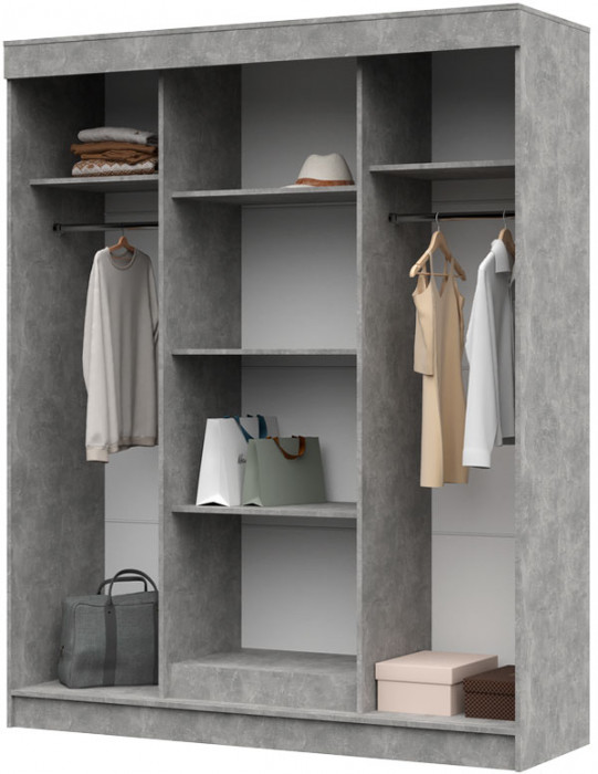 Гамма ШК-01 шкаф-купе (1,598х2,1х0,52) дуб крафт белый/ателье светлый