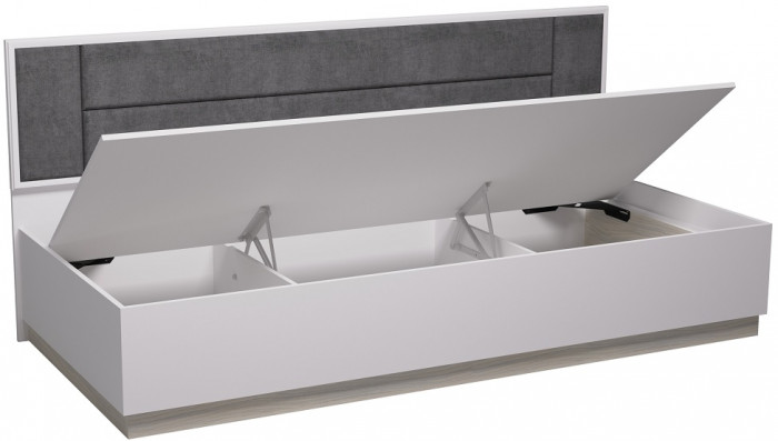 Кровать Аурелио 80, Блэквуд Сатиновый - Белый