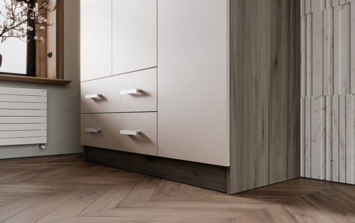 Шкаф 3-х створчатый, Крафт серый/Кашемир