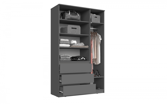 Челси Шкаф 1200 (Графит, Графит)