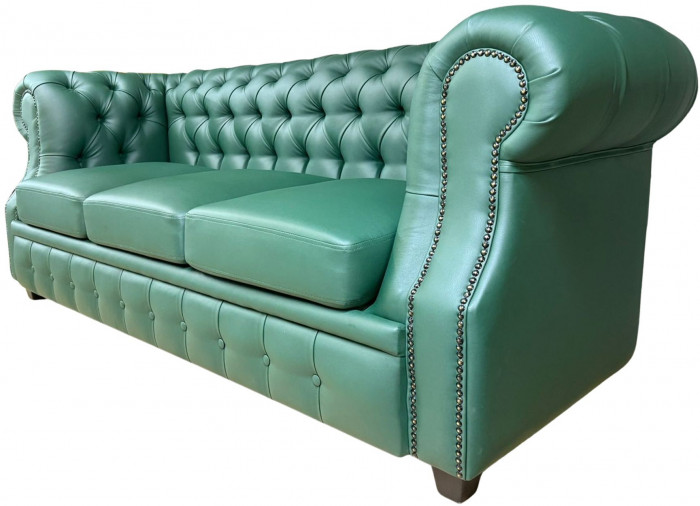 Диван Честер ЛОФТ 3-х местный, зеленый