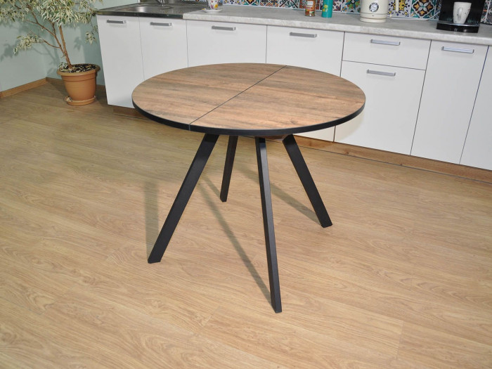 Стол обеденный Нарди Черный / Дуб Веллингтон