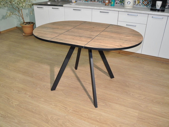 Стол обеденный Нарди Черный / Дуб Веллингтон