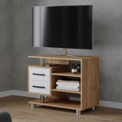 Тумба ТВ 011 (2я) (800*665*430) дуб крафт золотой/белый