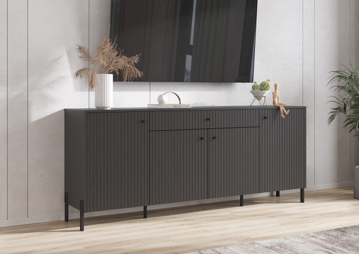 Оливия Комод графит/графит софт (металл)