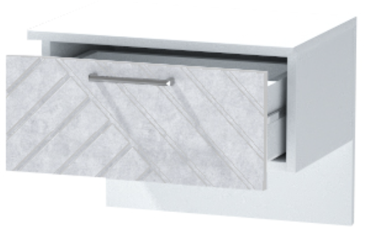 Тумба приставная "Иннэс-7", Белый/Бетон снежный