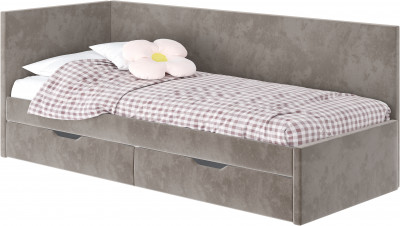 Кровать односпальная "Лео" КР-49 Белый/Муссон/ЛДСП настил