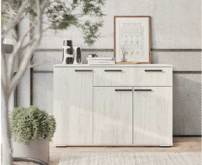 Комод Стандарт-4, Дуб крафт белый