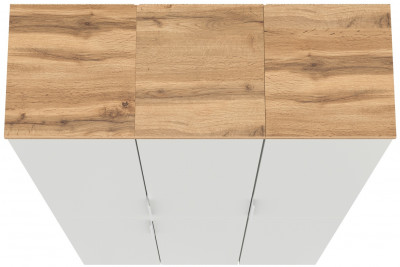 Октава 13.228 Шкаф-пенал + 13.228 Пенал + 13.228, цвет белый шагрень/дуб крафт золотой/фасады МДФ белый шагрень, ШхГхВ 96,6х35,3х197,6 см., ун. сб.