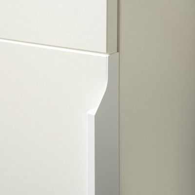 Октава 13.228 Шкаф-пенал + 13.228 Пенал + 13.228, цвет белый шагрень/дуб крафт золотой/фасады МДФ белый шагрень, ШхГхВ 96,6х35,3х197,6 см., ун. сб.