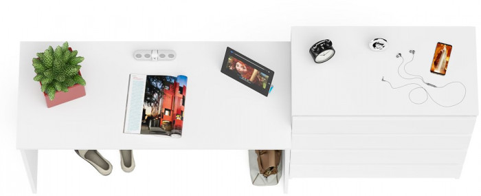 Мори письменный стол МСП1200.1 + Комод МК800.4, белый