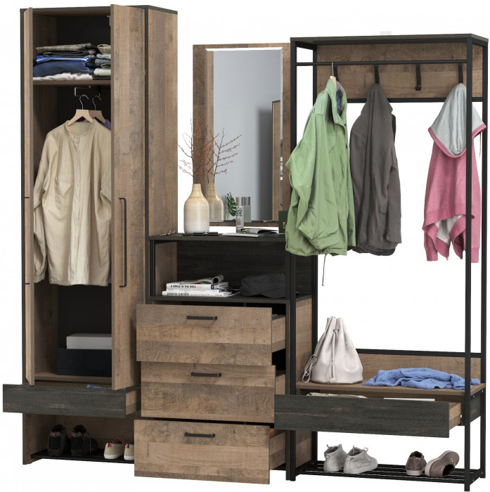 Трувор Прихожая 236, дуб гранж песочный/интра