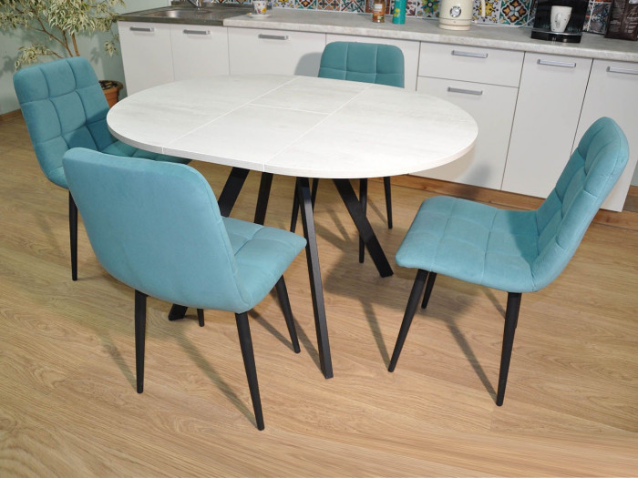 Обеденная группа Нарди / Стул Х 4 шт. / Бетон белый/черный / бид 15