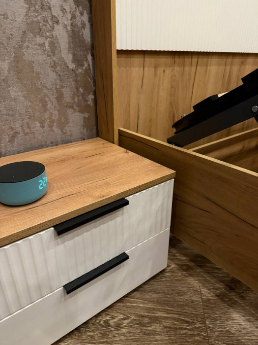 Марвэл Тумбы прикроватные 2шт, Дуб крафт/Браш мени грин