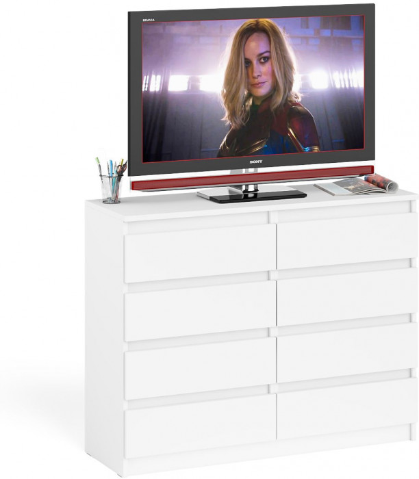 Мори Комод МК1200.8, цвет белый, ШхГхВ 120,4х41х94 см.