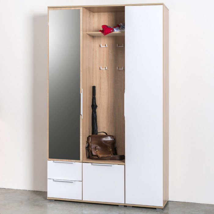 Куба Шкаф 13.29, цвет дуб сонома/белый премиум, ШхГхВ 40х38,3х210,6 см., универсальная сборка