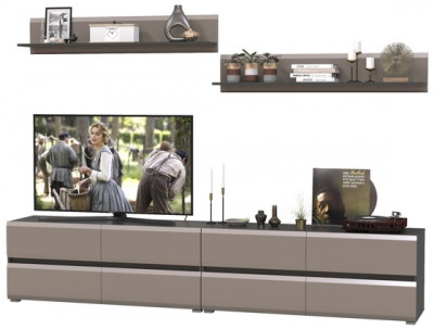 Сидней Комплектация № 044, корпус: антрацит/фасады: МДФ веллюто капучино