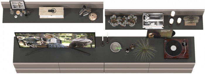 Сидней Комплектация № 044, корпус: антрацит/фасады: МДФ веллюто капучино