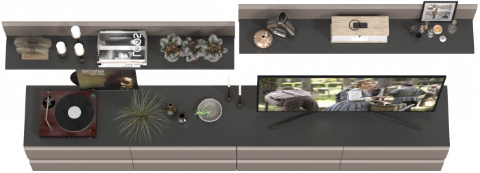 Сидней Комплектация № 044, корпус: антрацит/фасады: МДФ веллюто капучино