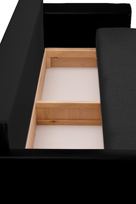 Диван еврокнижка Амстердам 160 рогожка черная НПБ