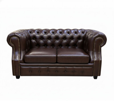 Диван Честер ЛОФТ 2-х местный, коричневый венге