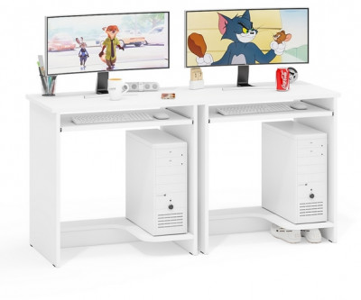 Два стола компьютерных С-МД-СК11-1, белый шагрень