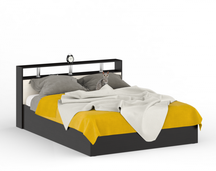 Камелия Кровать 1600 + две тумбы, венге/дуб лоредо