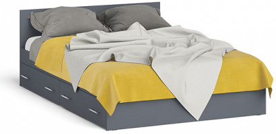 Мори Кровать с ящиками 1400, графит