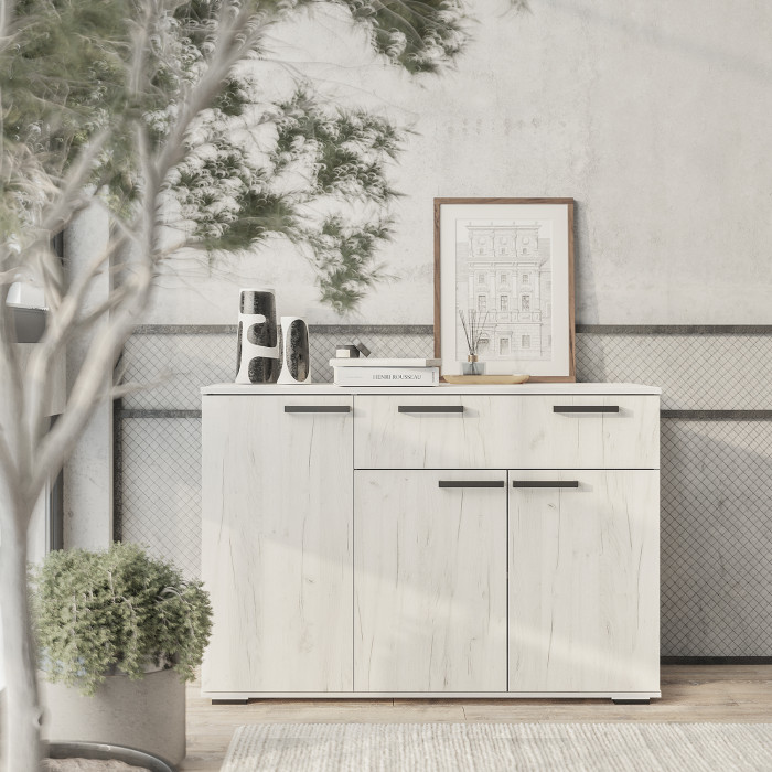 Комод "Стандарт №4" NEW (1200х828х460) дуб крафт белый