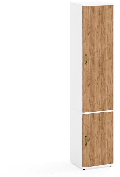 Лидер-8 Модуль Пенал МД 22Б, белый шагрень/крафт золото