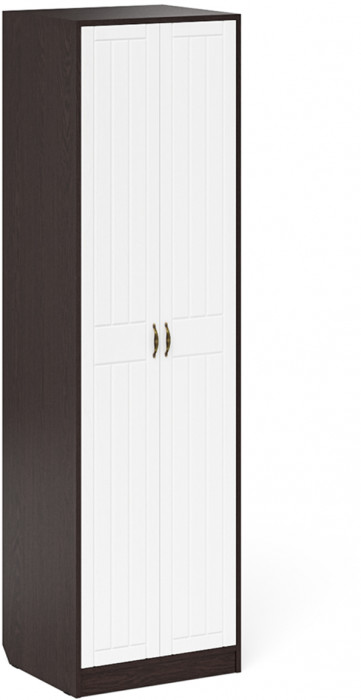 Прихожая П-6 Компоновка № 30, венге/фасады МДФ белое дерево фрезеровка прованс