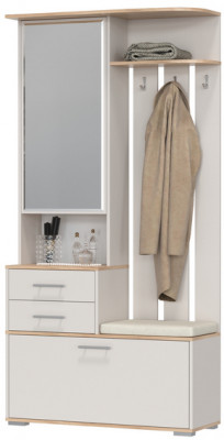 Прихожая 2-3431дкз/к.с Домино - Шкаф с вешалкой, цвет дуб крафт золотой/кашемир серый, ШхГхВ 100х36х202 см., универсальная сборка