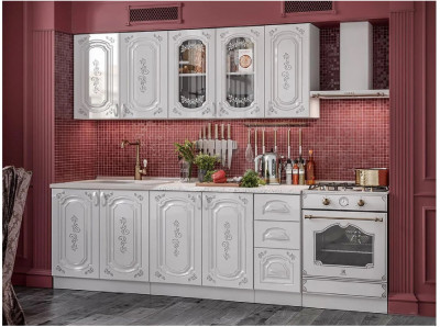 Кухня МДФ Лиза-2 2000 (Белый глянец)