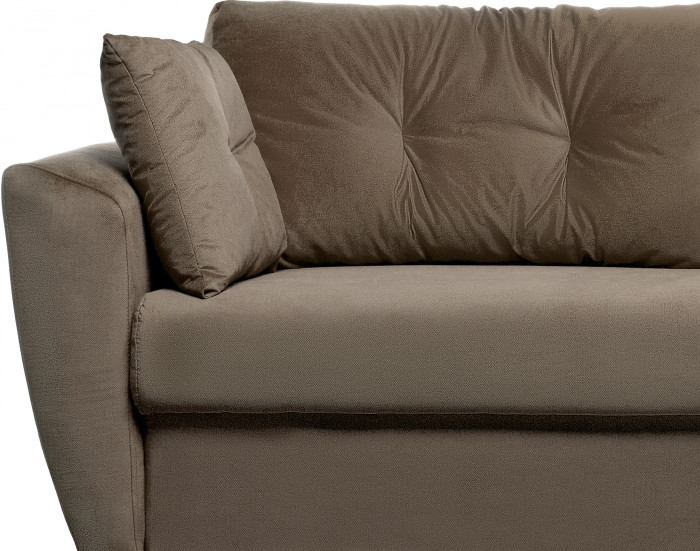 Диван-кровать Амстердам Люкс, 160х195, еврокнижка, пружинный блок, велюр, коричневый