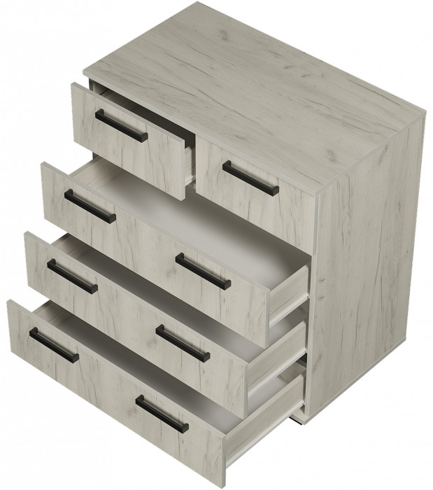 Комод "Стандарт №5" NEW (800х828х460) дуб крафт белый