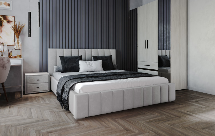 Нега Кровать интерьерная 160 светло-серый, ПМ