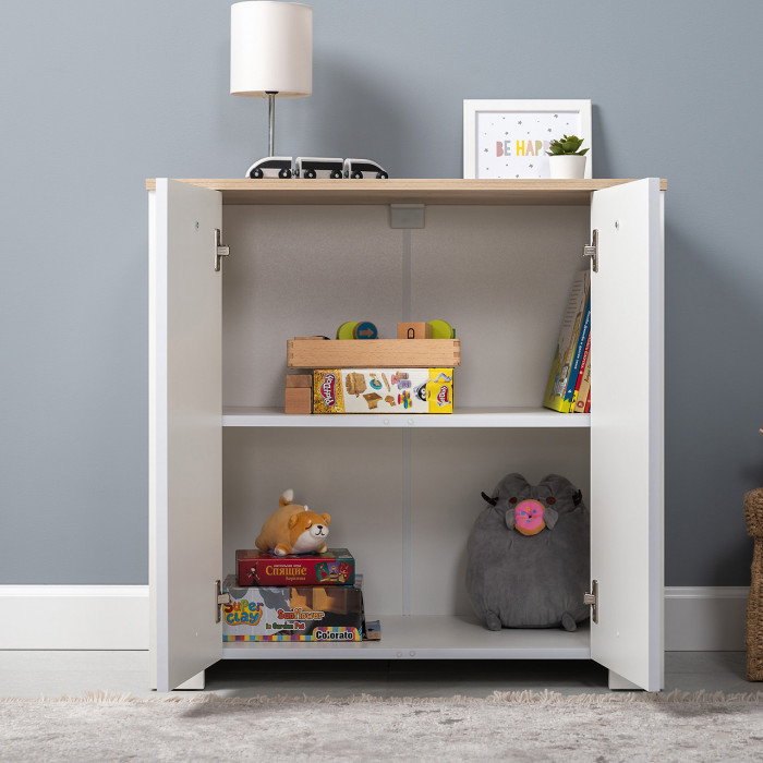 Джастин 16.228.02 Комод, цвет белый шагрень/дуб белый эксклюзив, ШхГхВ 76,6х39,2х75,3 см. (две дверки)