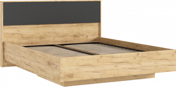 Кровать парящая с ортопед. основанием Марвэл 1,6м с подсветкой, Дуб крафт/Браш графит