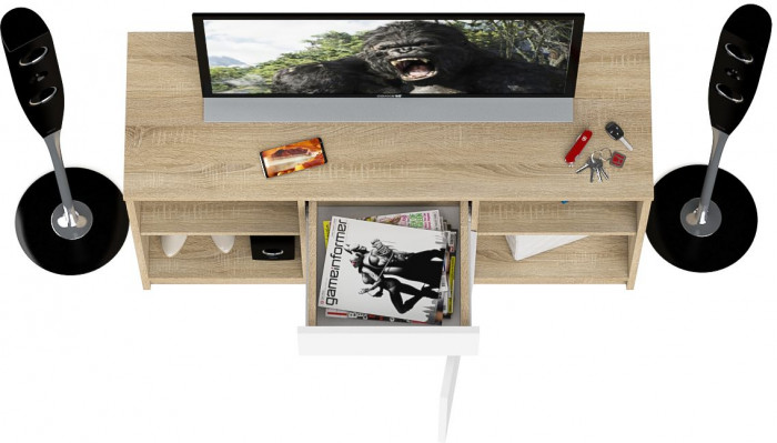 Мори Тумба ТВ МТВ1204.1, дуб сонома/белый