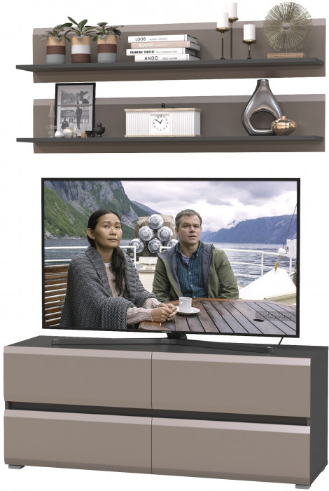 Сидней Комплектация № 045, корпус: антрацит/фасады: МДФ веллюто капучино